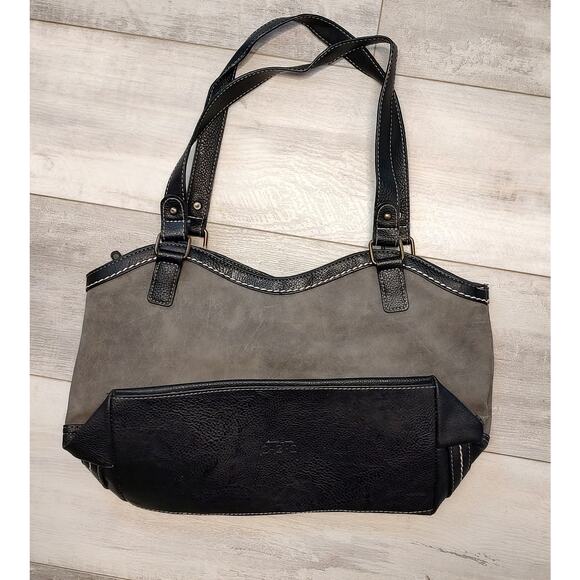 BOC Gray Dove & Black Cronton Exclusive Tote Bag Purse Handbag - Picture 2 of 5